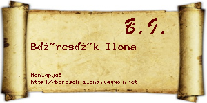 Börcsök Ilona névjegykártya
