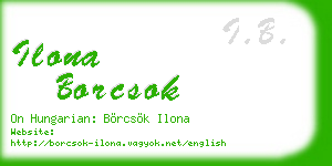 ilona borcsok business card